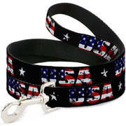 Dog Leash - USA w/Star Black/US Flags Dog Leashes Buckle-Down