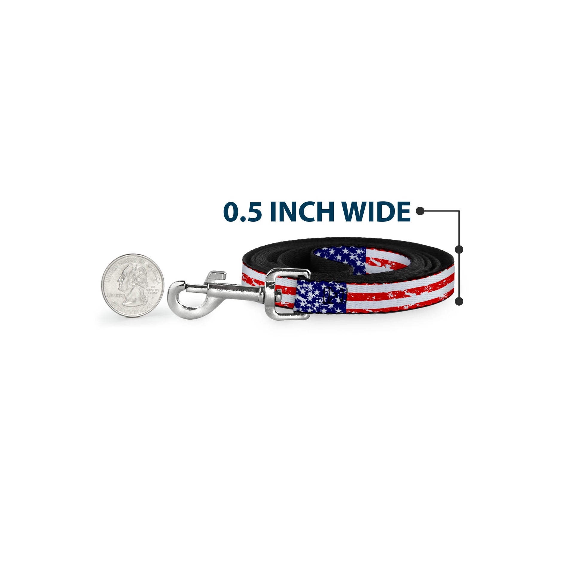 Dog Leash - United States Flags CLOSE-UP Weathered Dog Leashes Buckle-Down