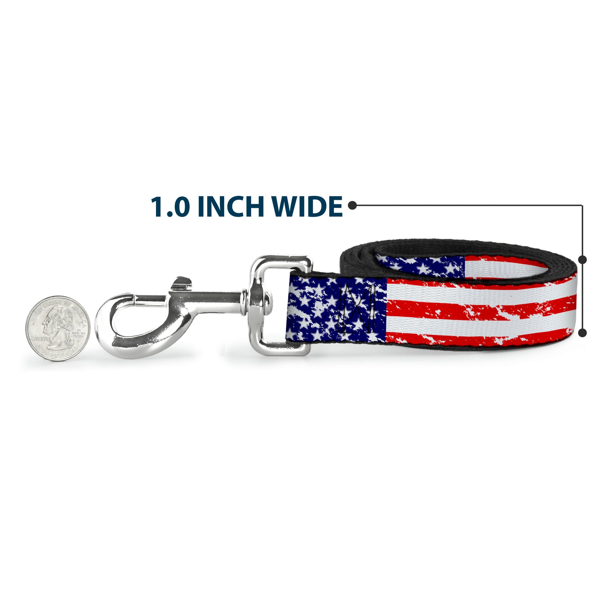 Dog Leash - United States Flags CLOSE-UP Weathered Dog Leashes Buckle-Down