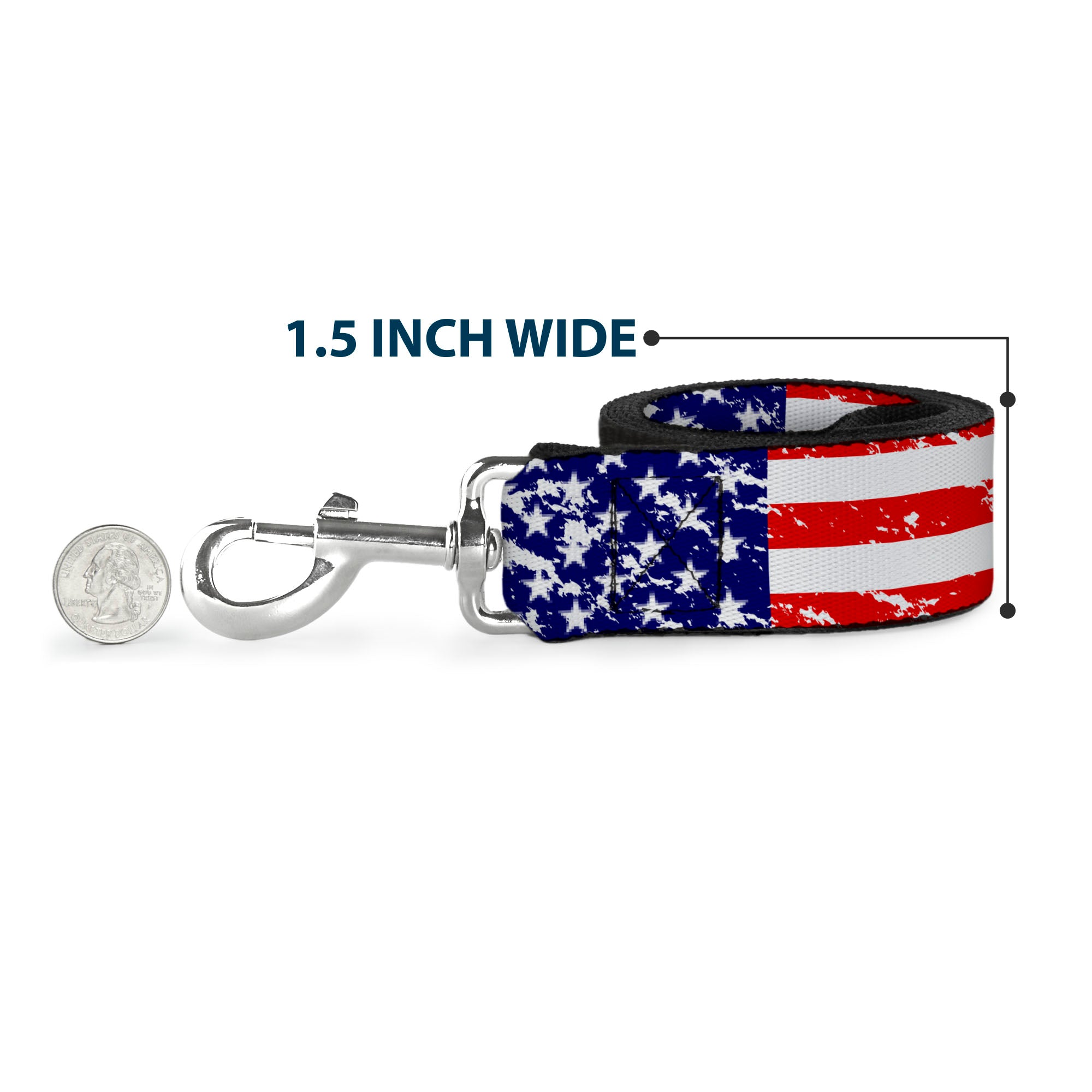Dog Leash - United States Flags CLOSE-UP Weathered Dog Leashes Buckle-Down