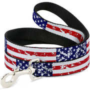 Dog Leash - United States Flags CLOSE-UP Weathered Dog Leashes Buckle-Down