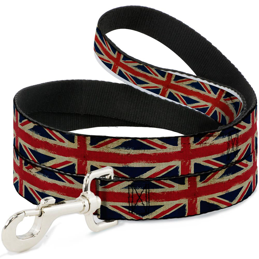 Dog Leash - United Kingdom Flags Distressed Painting Dog Leashes Buckle-Down