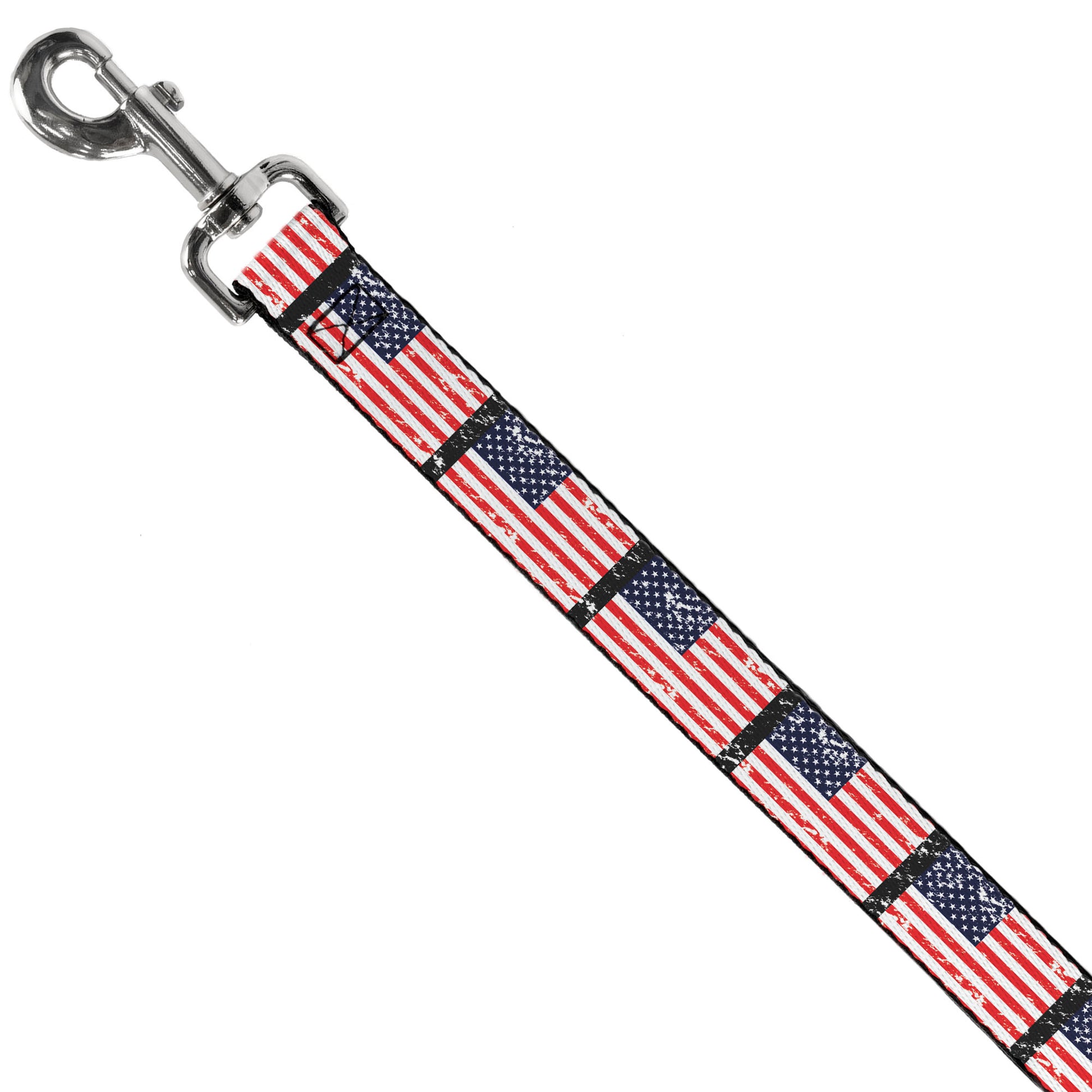 Dog Leash - United States Flags Weathered/Black Dog Leashes Buckle-Down