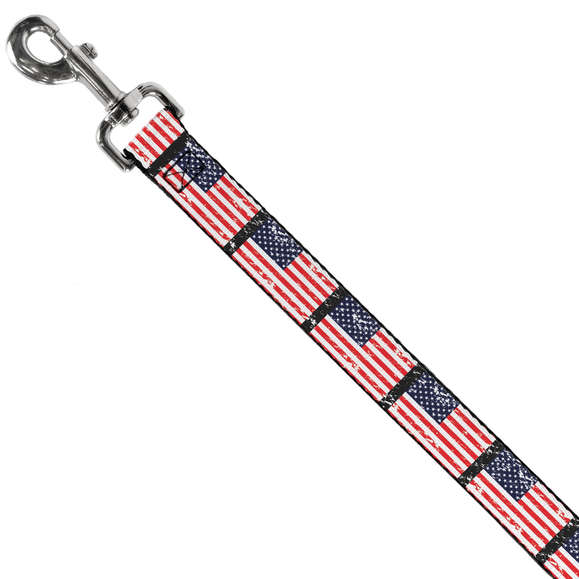 Dog Leash - United States Flags Weathered/Black Dog Leashes Buckle-Down
