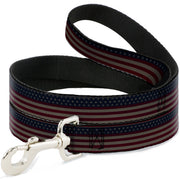 Dog Leash - United States Flag Stars & Stripes Distressed Dog Leashes Buckle-Down
