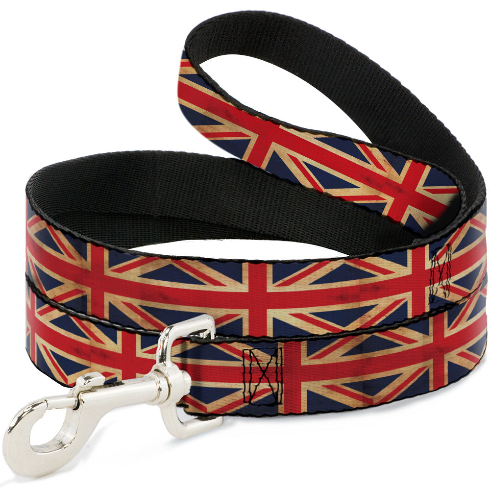 Dog Leash - United Kingdom Flag Continuous Vintage Dog Leashes Buckle-Down
