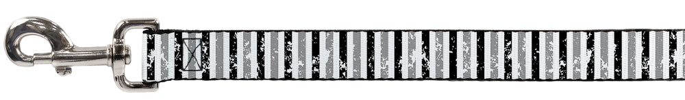 Dog Leash - Vertical Stripes White/Black/Gray Dog Leashes Buckle-Down