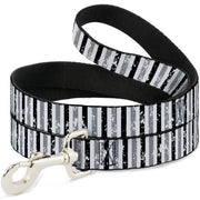 Dog Leash - Vertical Stripes White/Black/Gray Dog Leashes Buckle-Down
