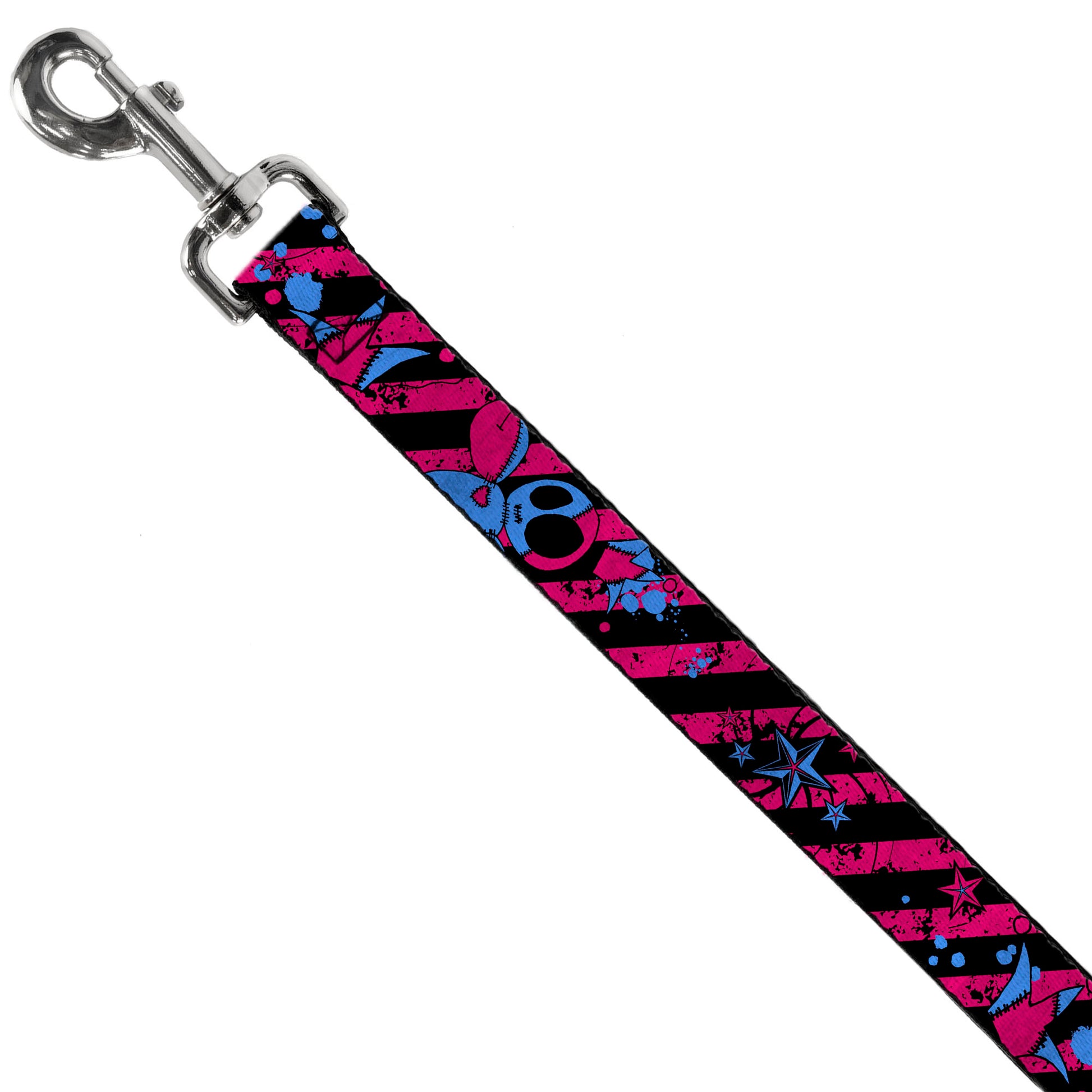 Dog Leash - Voodoo Black/Pink/Blue Dog Leashes Buckle-Down