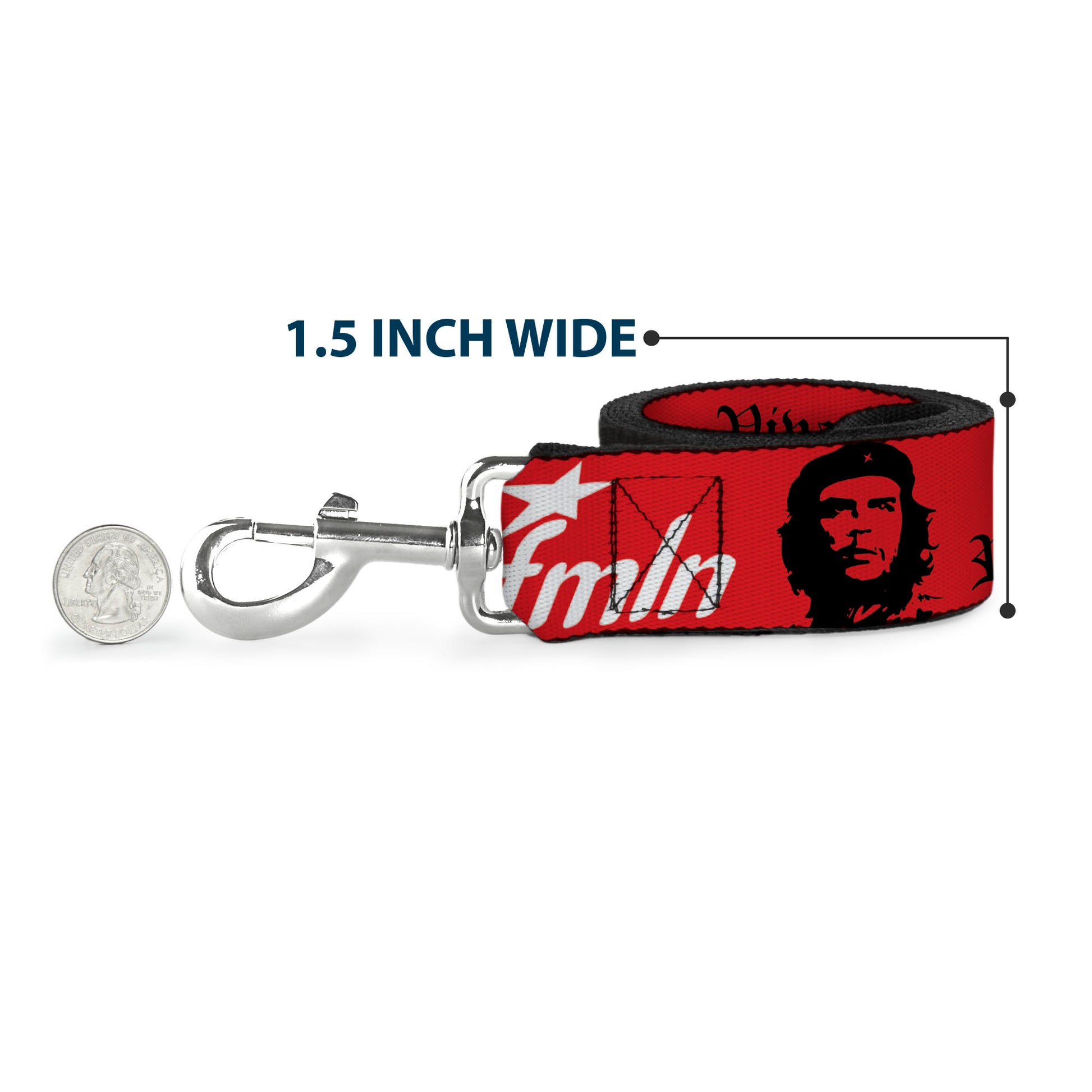 Dog Leash - VIVA LA REVOLUCION Che w/fmln Red Dog Leashes Buckle-Down