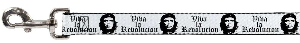 Dog Leash - VIVA LA REVOLUCION Che White/Black Dog Leashes Buckle-Down