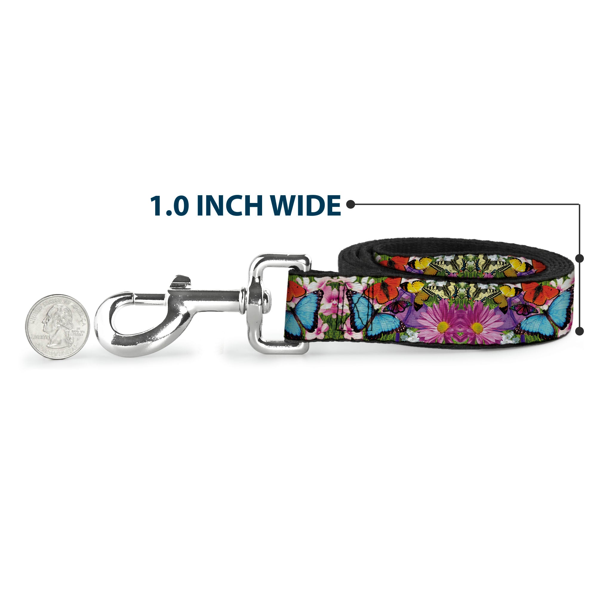 Dog Leash - Vivid Butterfly Garden Dog Leashes Buckle-Down