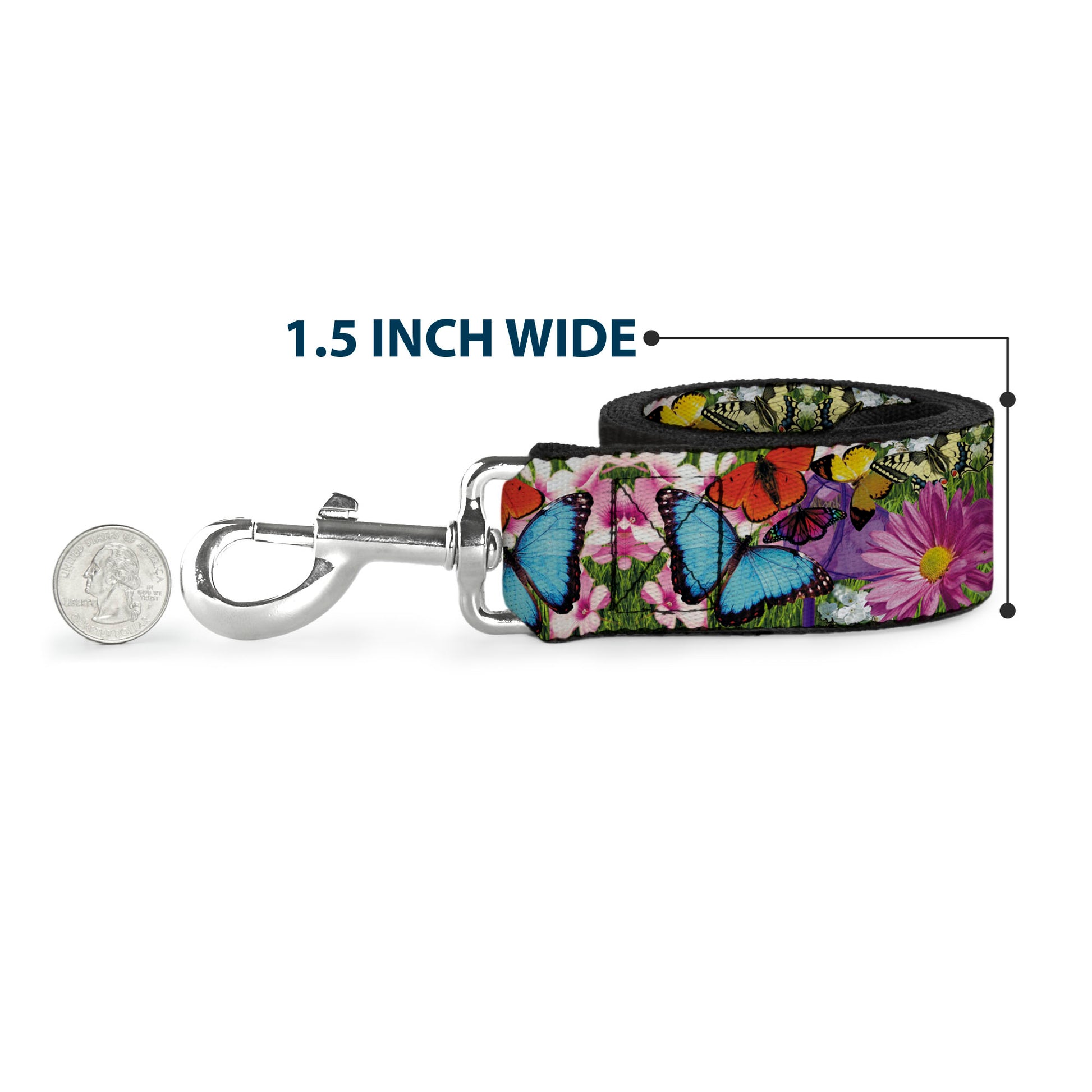 Dog Leash - Vivid Butterfly Garden Dog Leashes Buckle-Down