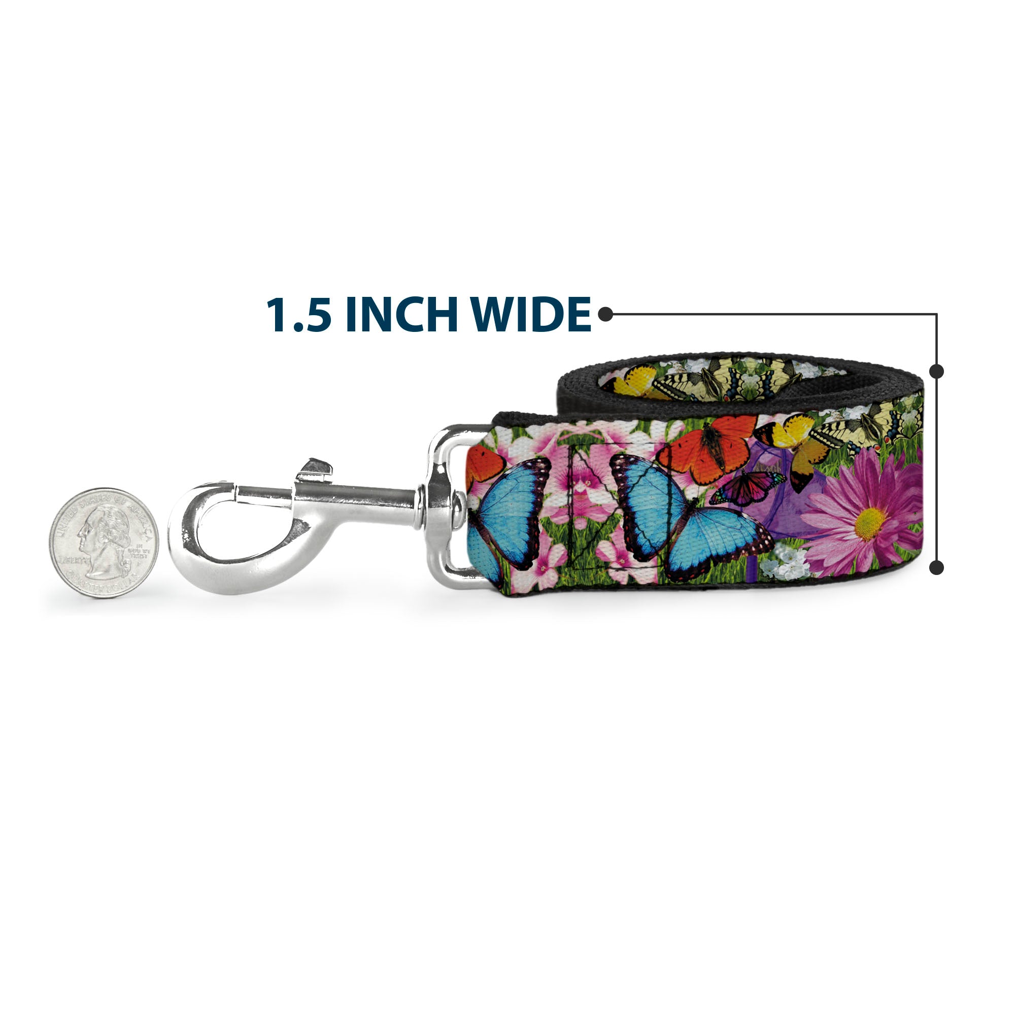 Dog Leash - Vivid Butterfly Garden Dog Leashes Buckle-Down