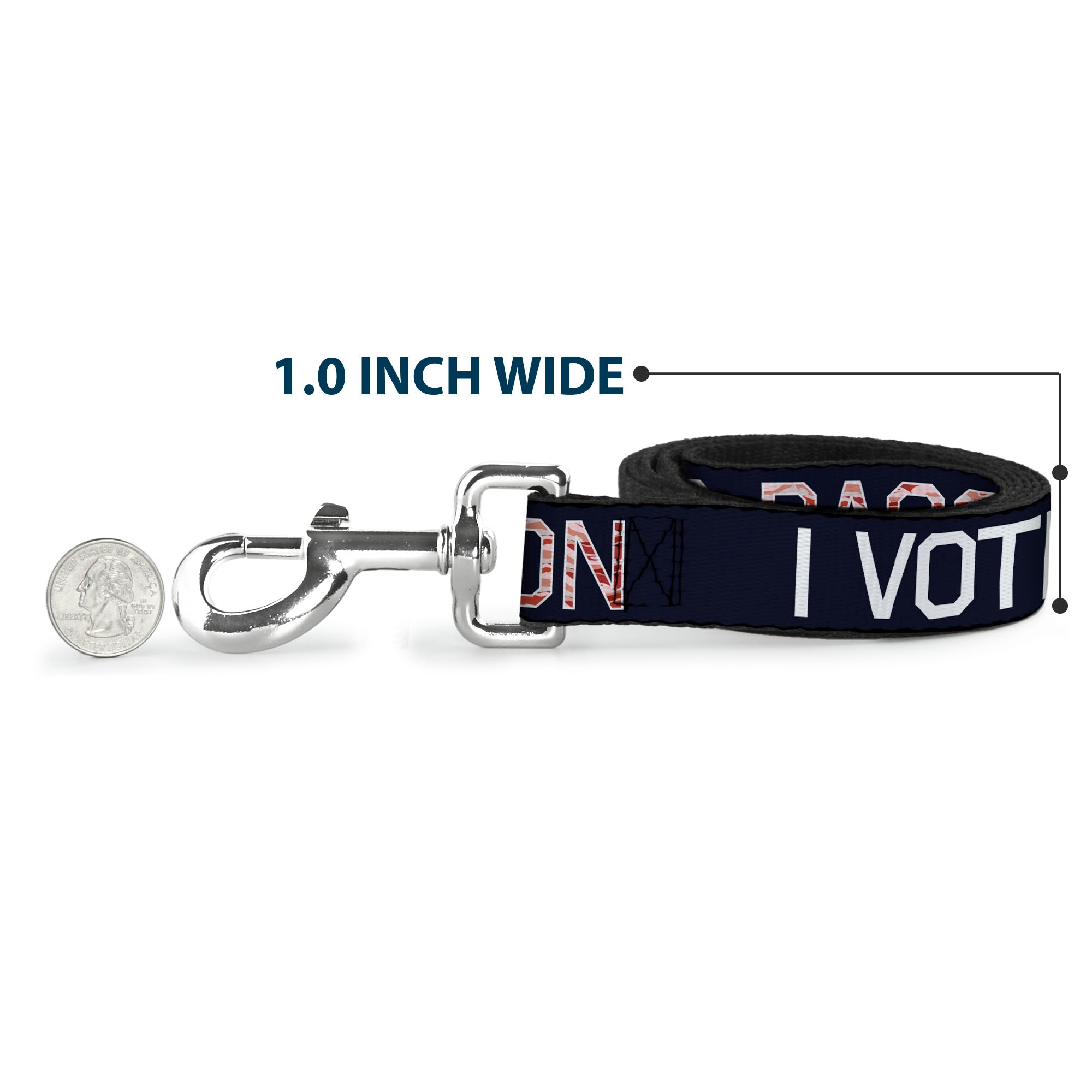 Dog Leash - VOTE FOR BACON Black/White/Bacon Dog Leashes Buckle-Down