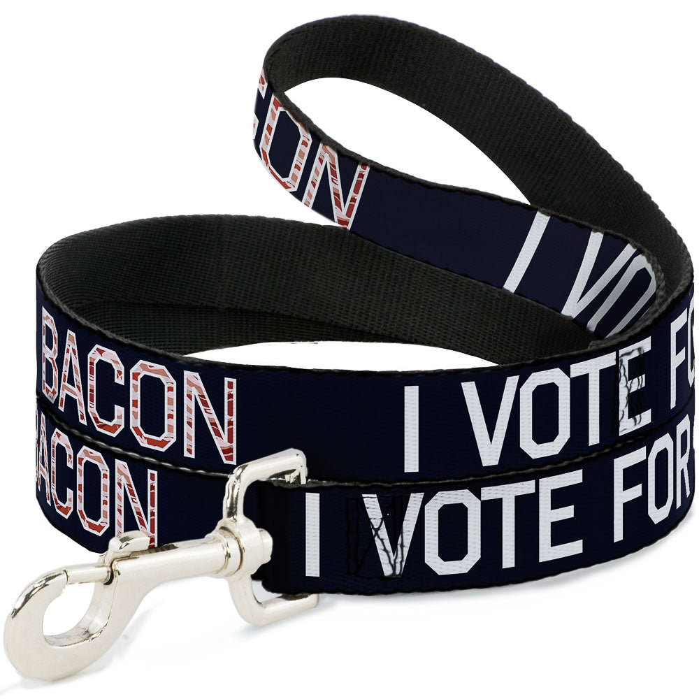 Dog Leash - VOTE FOR BACON Black/White/Bacon Dog Leashes Buckle-Down