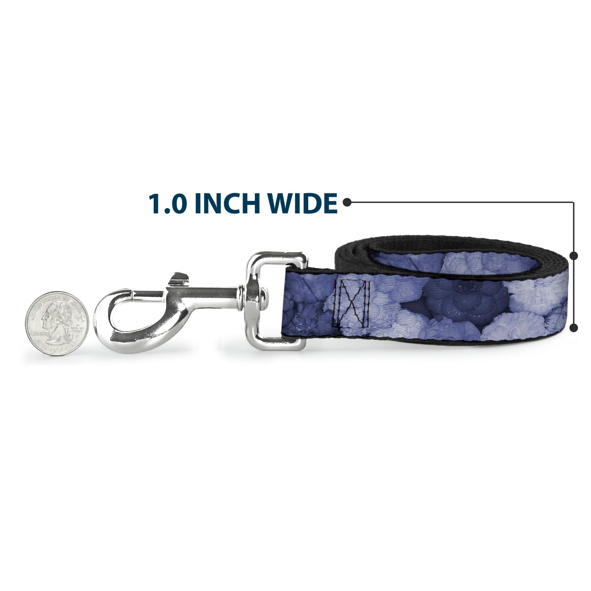 Dog Leash - Vivid Floral Collage2 Blues Dog Leashes Buckle-Down