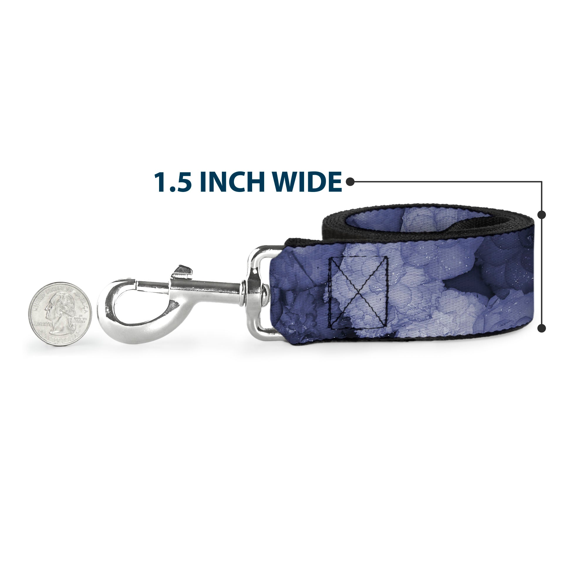 Dog Leash - Vivid Floral Collage2 Blues Dog Leashes Buckle-Down
