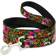 Dog Leash - Vivid Monarch Butterfly Garden Dog Leashes Buckle-Down