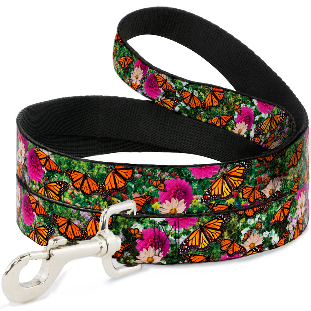 Dog Leash - Vivid Monarch Butterfly Garden Dog Leashes Buckle-Down