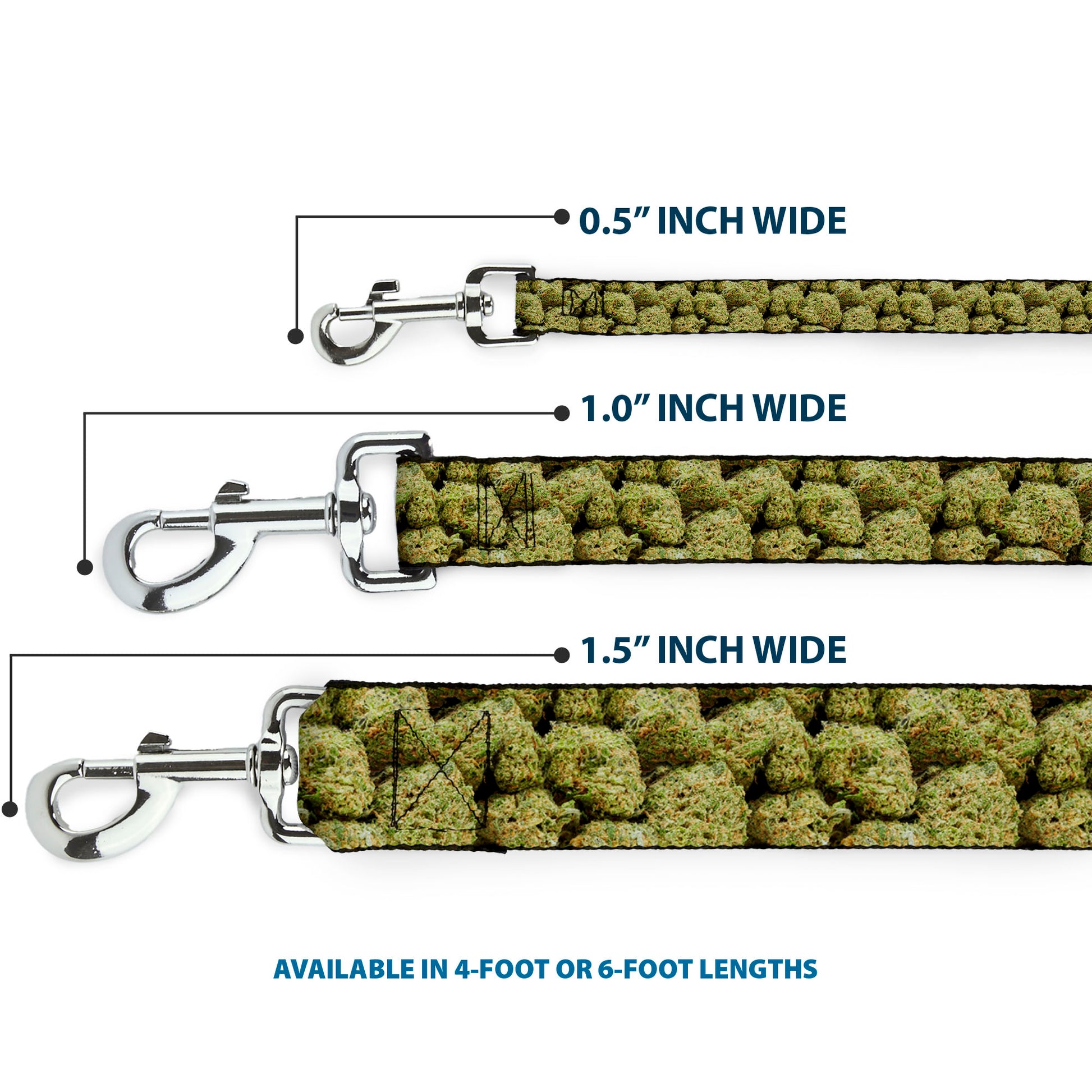 Buckle-Down Dog Leash - Vivid Marijuana Nugs2 Stacked Dog Leashes Buckle-Down