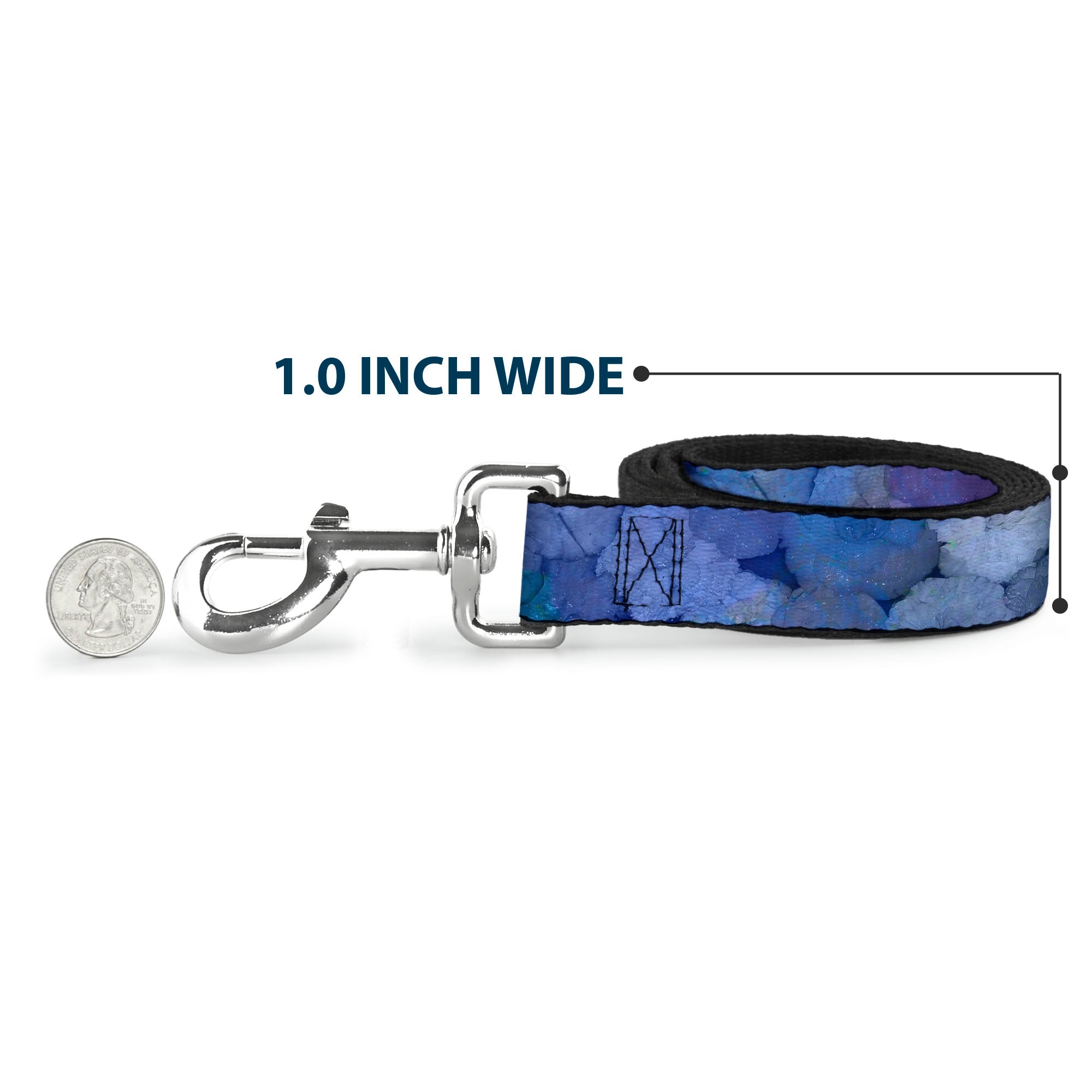 Dog Leash - Vivid Floral Collage3 Blues/Purples Dog Leashes Buckle-Down