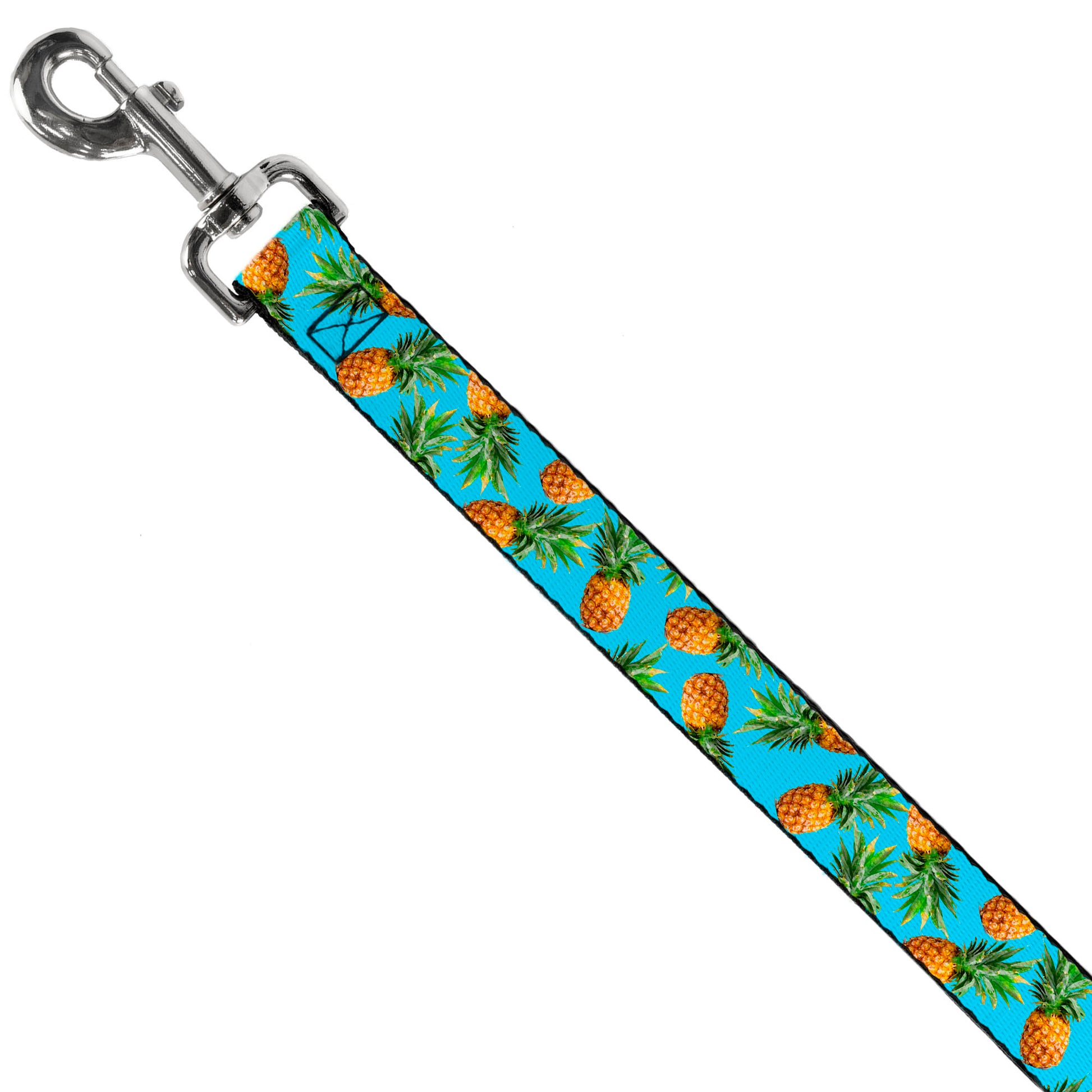 Dog Leash - Vivid Pineapples Scattered Blue Dog Leashes Buckle-Down