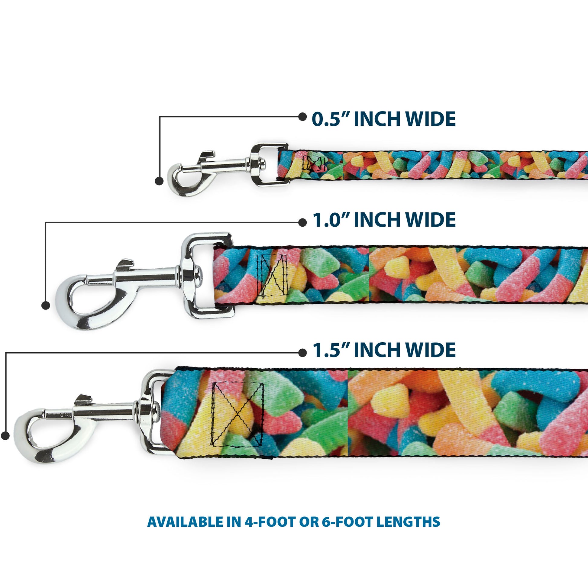 Dog Leash - Vivid Sour Worms Stacked Dog Leashes Buckle-Down