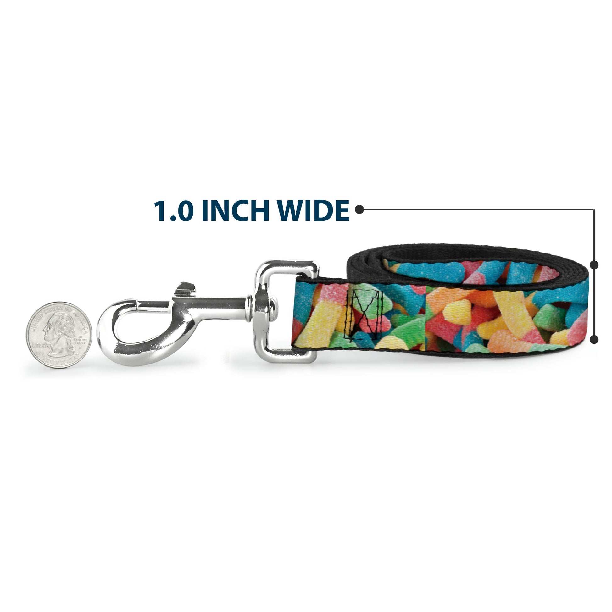 Dog Leash - Vivid Sour Worms Stacked Dog Leashes Buckle-Down