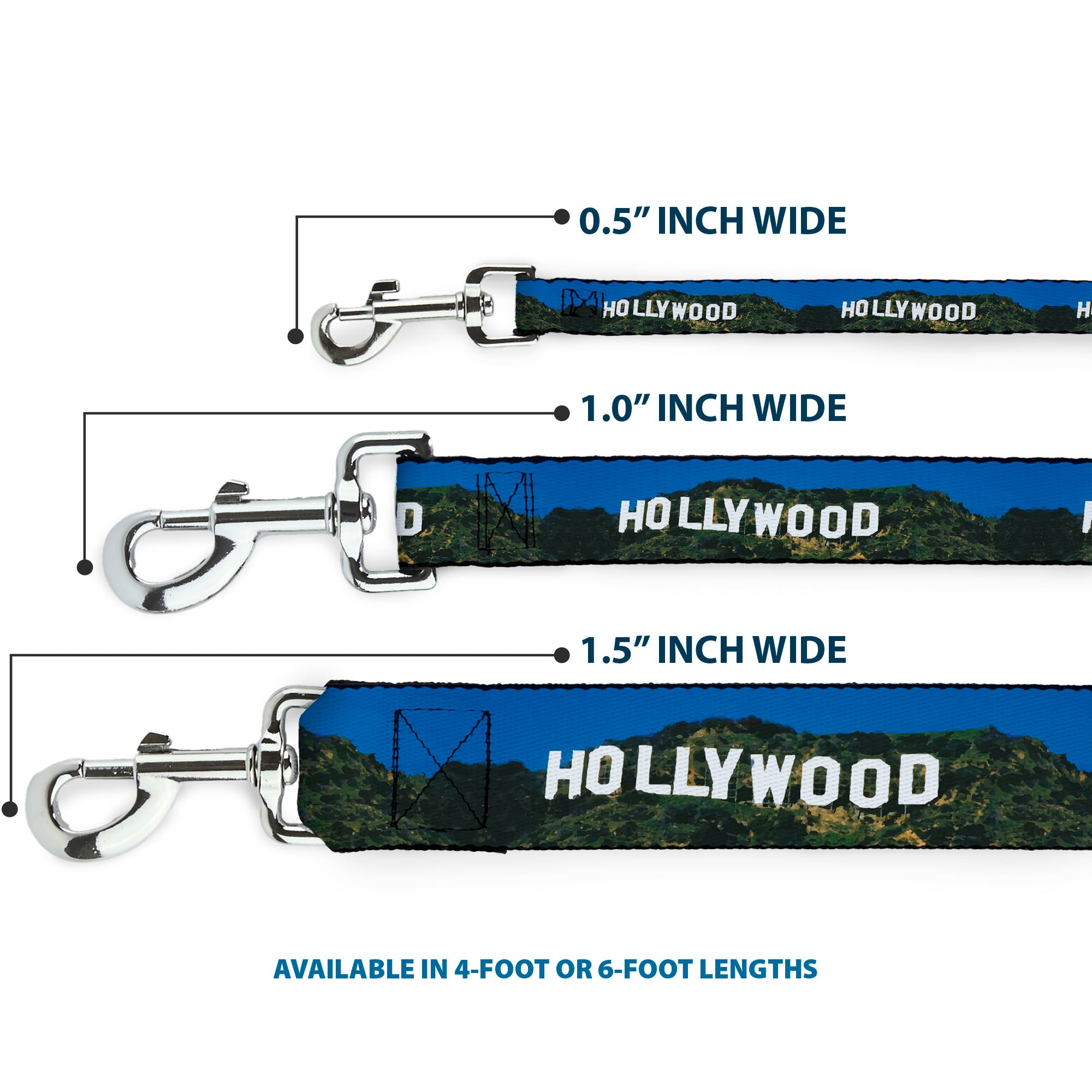 Dog Leash - Vivid HOLLYWOOD Sign Dog Leashes Buckle-Down