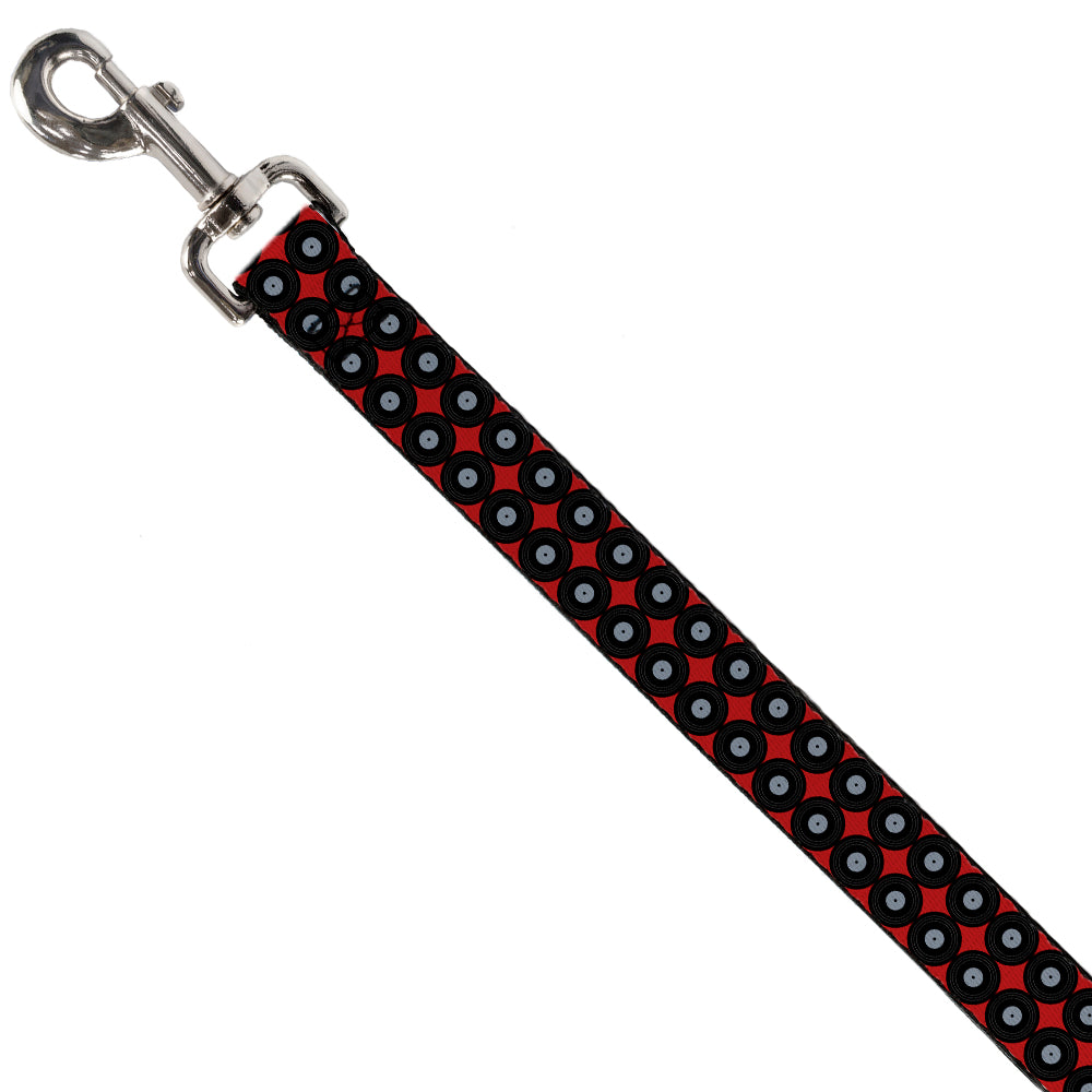 Dog Leash - Vinyl Records 2-Stripe Red/Black/Gray Dog Leashes Buckle-Down