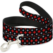 Dog Leash - Vinyl Records 2-Stripe Red/Black/Gray Dog Leashes Buckle-Down