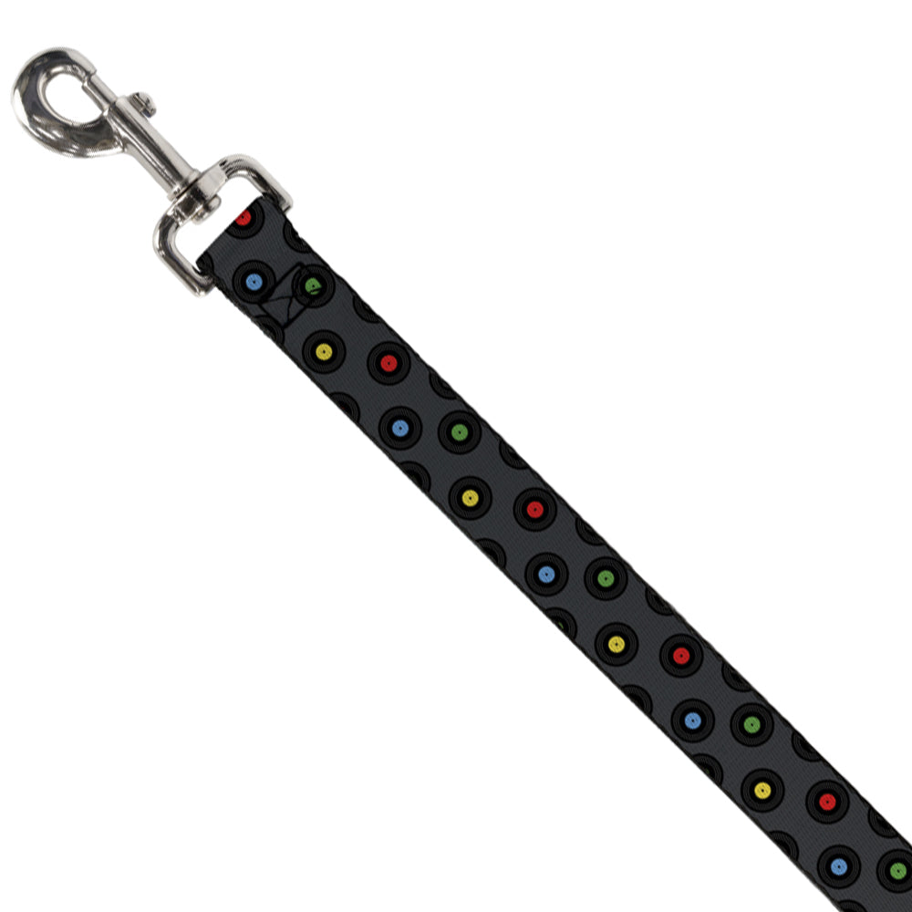 Dog Leash - Vinyl Records Gray/Black/Mutli Color Dog Leashes Buckle-Down
