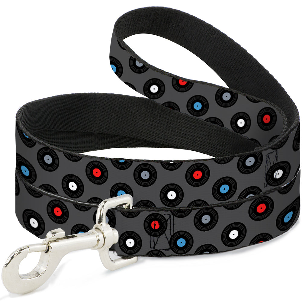 Dog Leash - Vinyl Records Gray/Black/Red/Blue/White Dog Leashes Buckle-Down