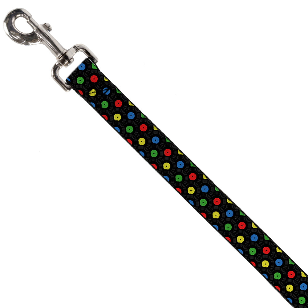 Dog Leash - Vinyl Records Stacked Black/Gray/Multi Color Dog Leashes Buckle-Down
