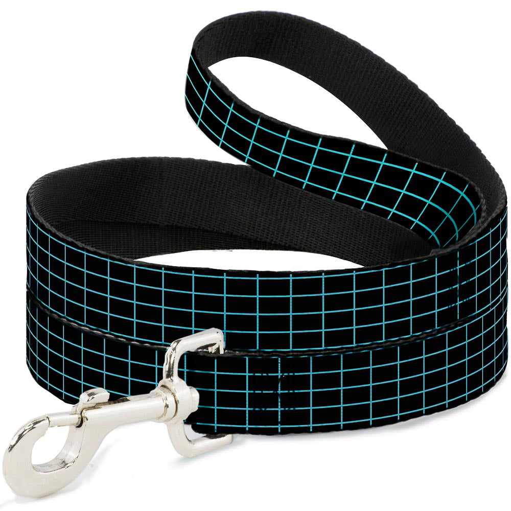 Dog Leash - Wire Grid Black/Blue Dog Leashes Buckle-Down