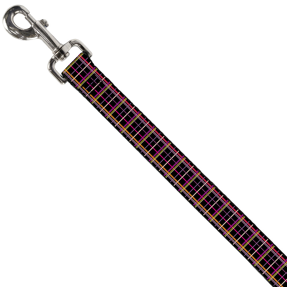 Dog Leash - Wire Grid Black/Orange/Purple Dog Leashes Buckle-Down
