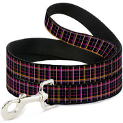 Dog Leash - Wire Grid Black/Orange/Purple Dog Leashes Buckle-Down
