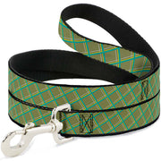 Dog Leash - Wire Grid Tan/Green/Yellow Dog Leashes Buckle-Down