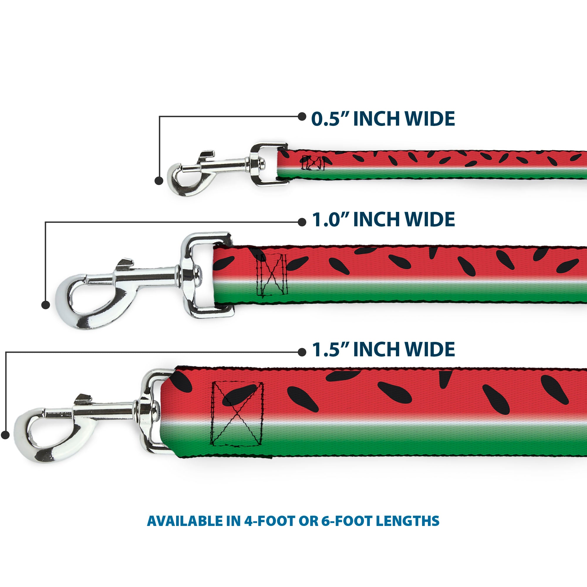 Dog Leash - Watermelon Stripe Red/Green/Black Dog Leashes Buckle-Down
