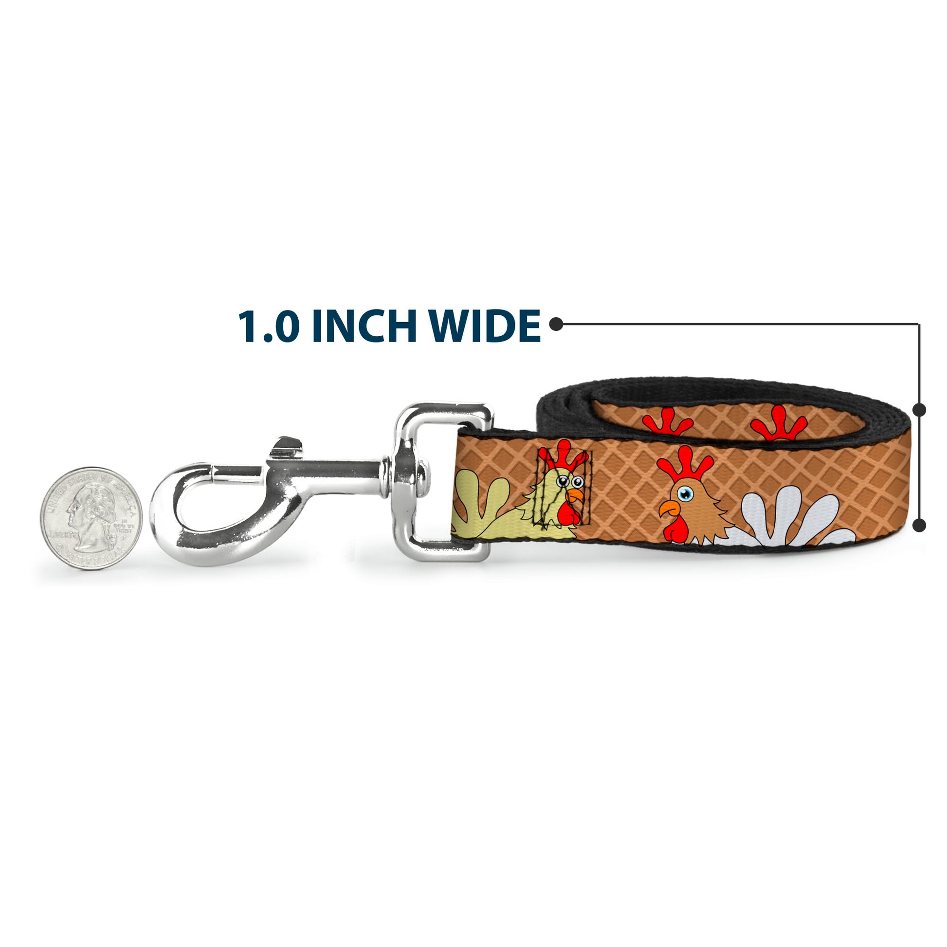 Dog Leash - Waffle/Chicken Poses Dog Leashes Buckle-Down