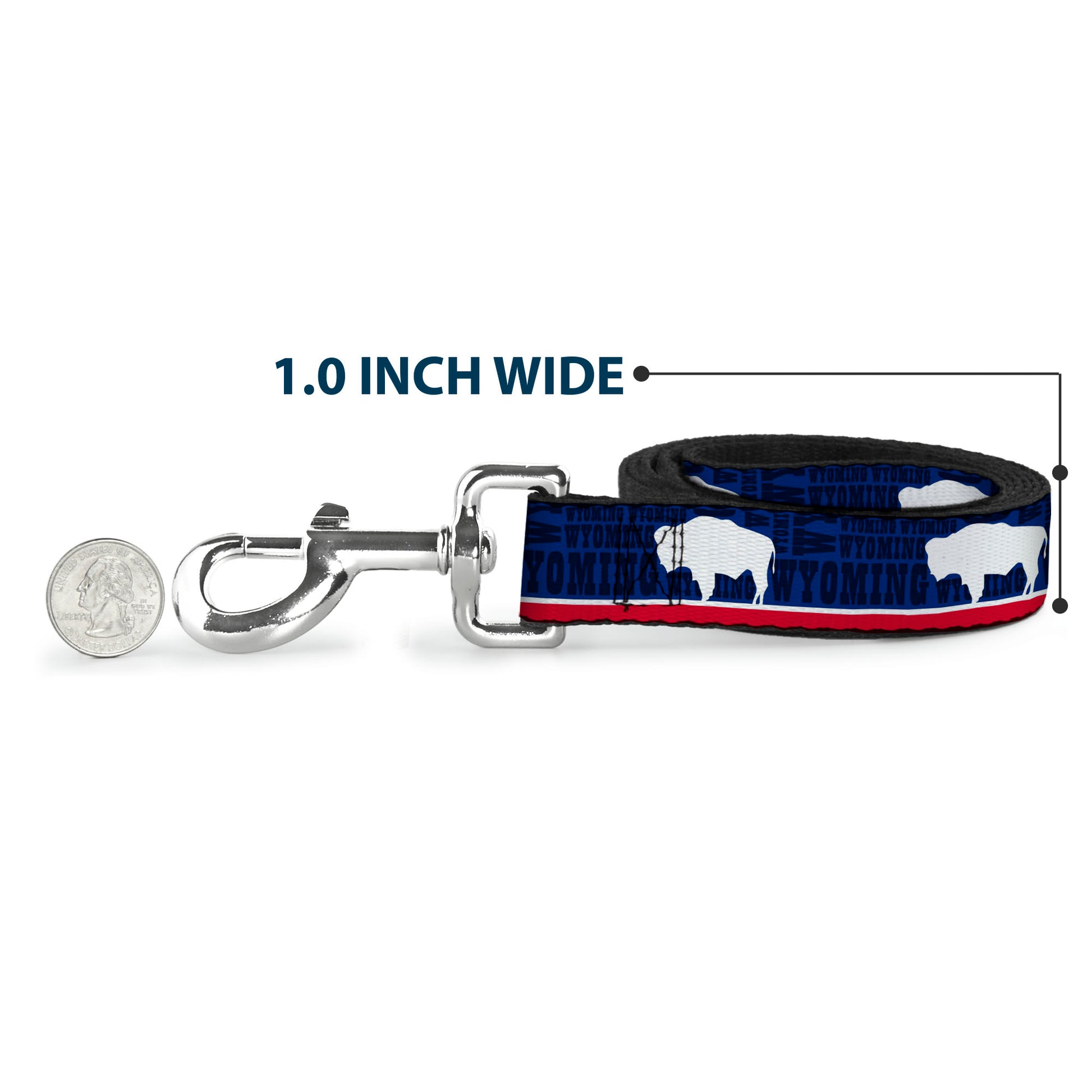 Dog Leash - Wyoming Flags/WYOMING Typography Dog Leashes Buckle-Down