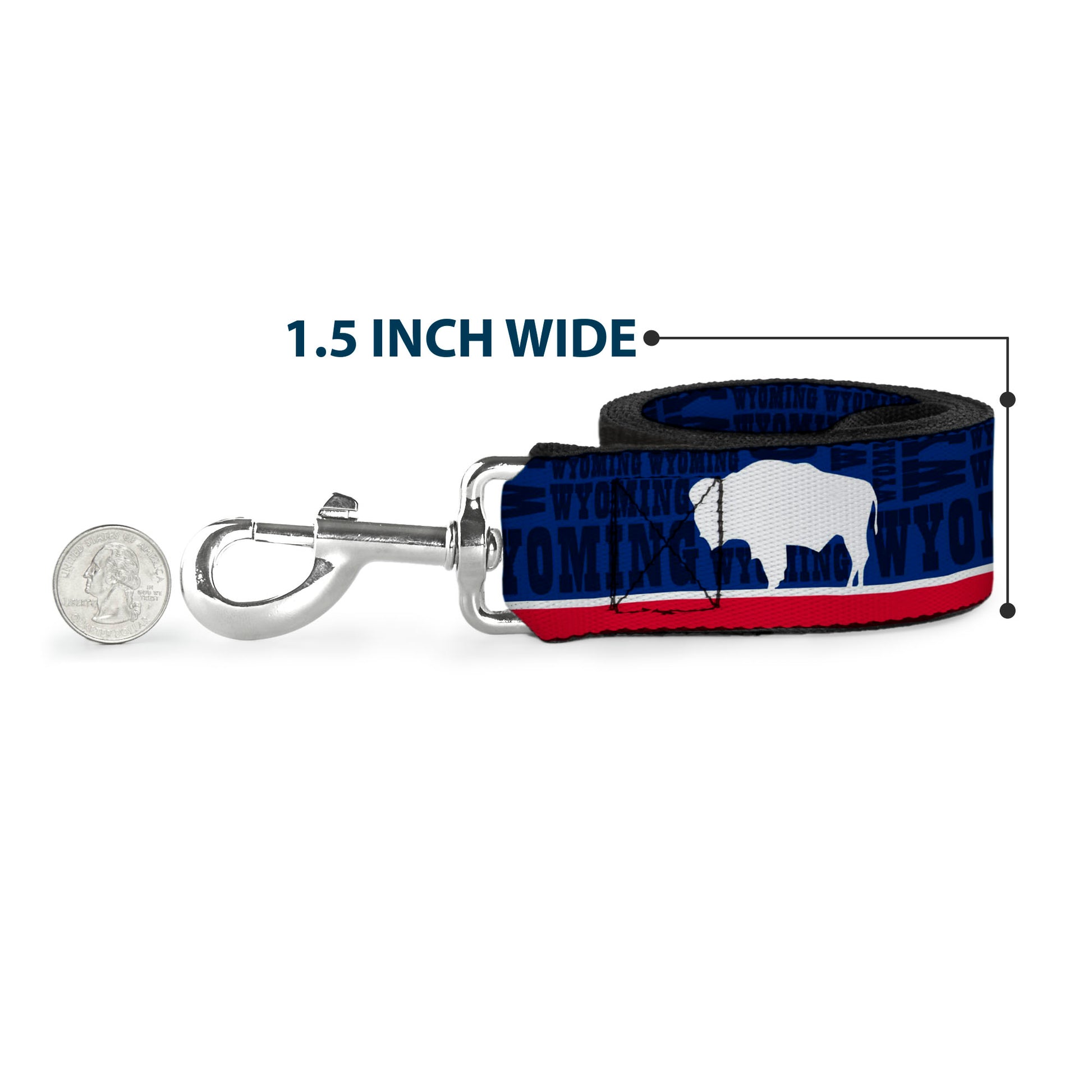 Dog Leash - Wyoming Flags/WYOMING Typography Dog Leashes Buckle-Down
