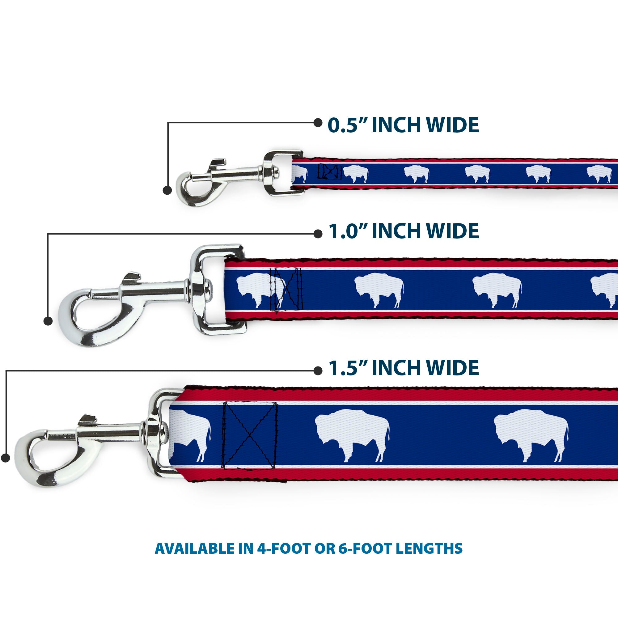 Dog Leash - Wyoming Flags Bison Silhouette Dog Leashes Buckle-Down