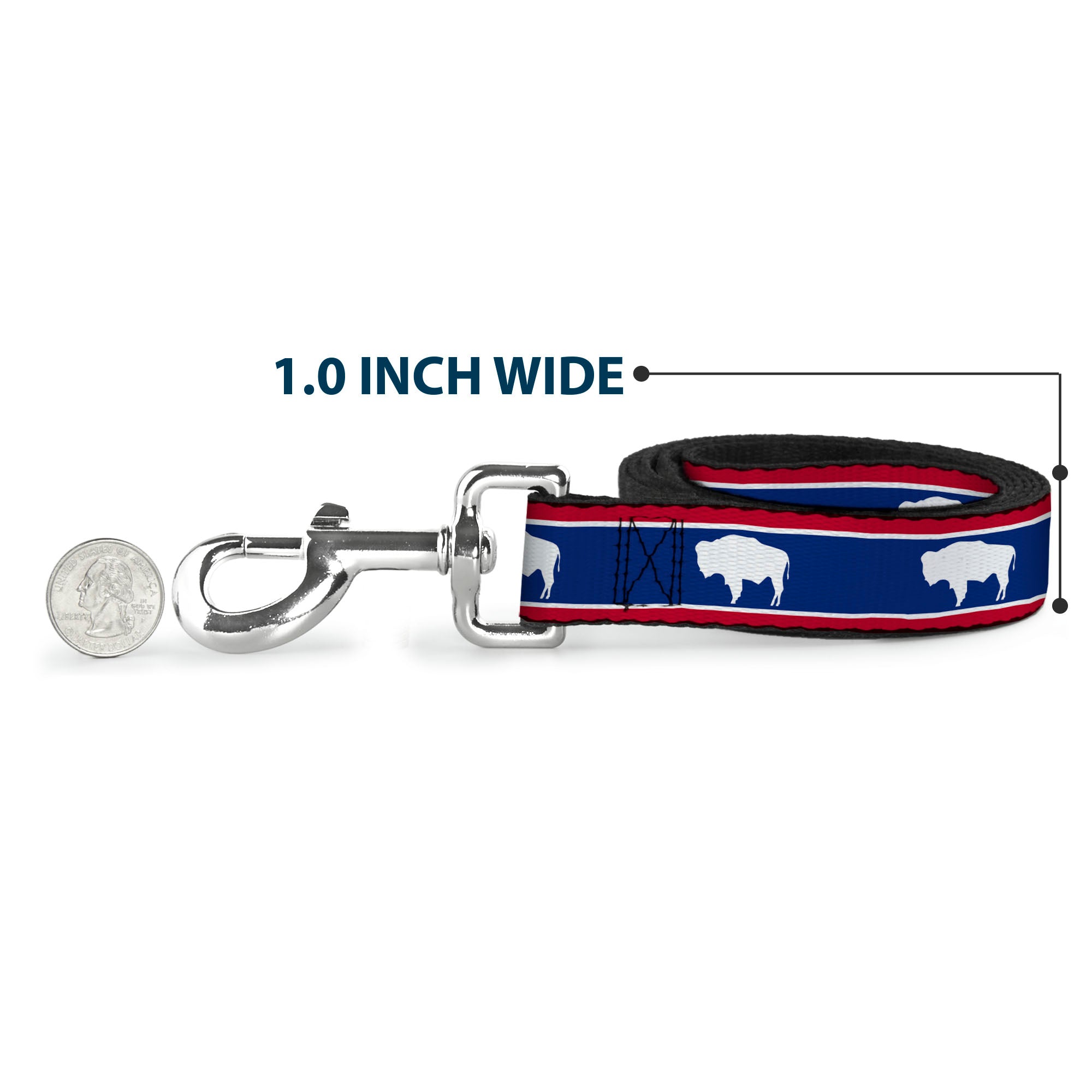 Dog Leash - Wyoming Flags Bison Silhouette Dog Leashes Buckle-Down