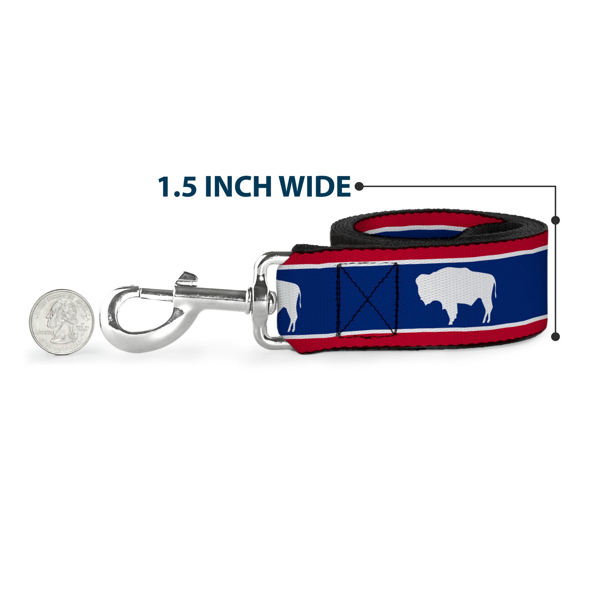 Dog Leash - Wyoming Flags Bison Silhouette Dog Leashes Buckle-Down