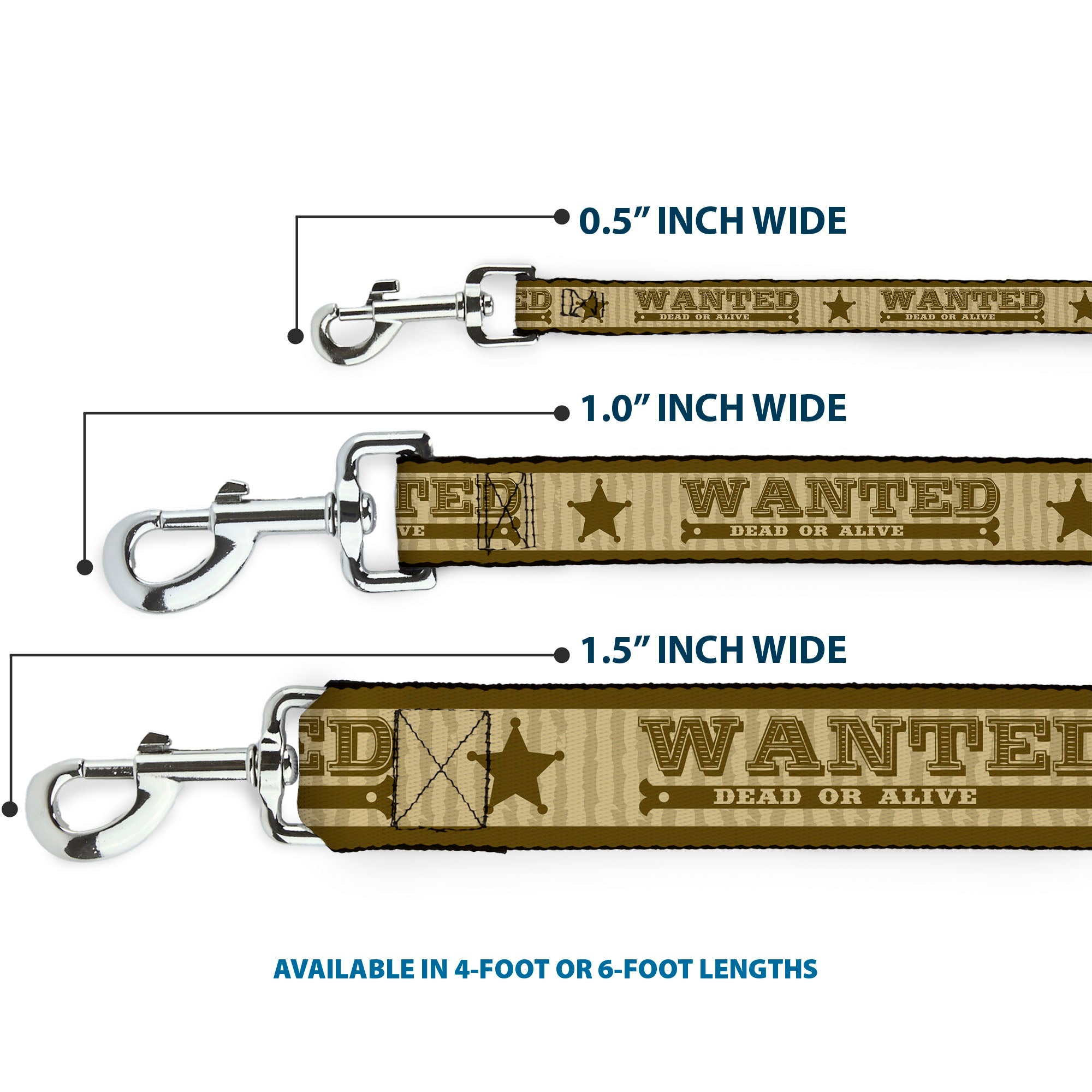 Dog Leash - WANTED-DEAD OR ALIVE/Star Tans Dog Leashes Buckle-Down