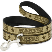 Dog Leash - WANTED-DEAD OR ALIVE/Star Tans Dog Leashes Buckle-Down