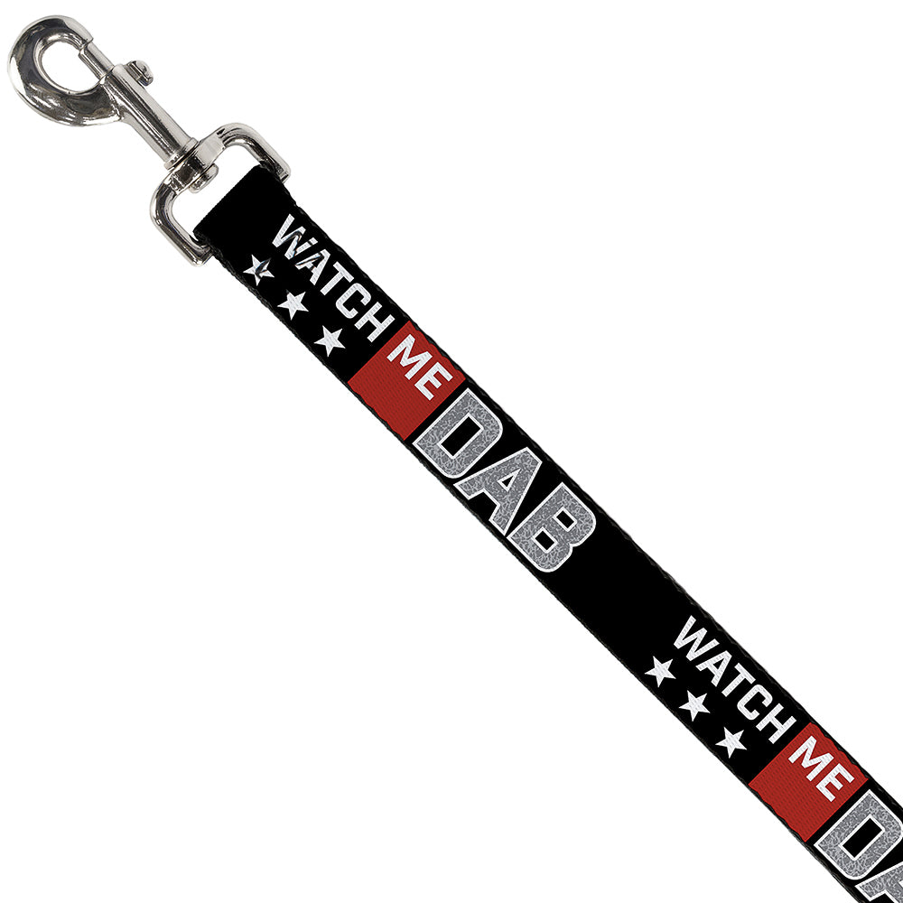 Dog Leash - WATCH ME DAB Stars Black Red White Crackle Gray Dog Leashes Buckle-Down
