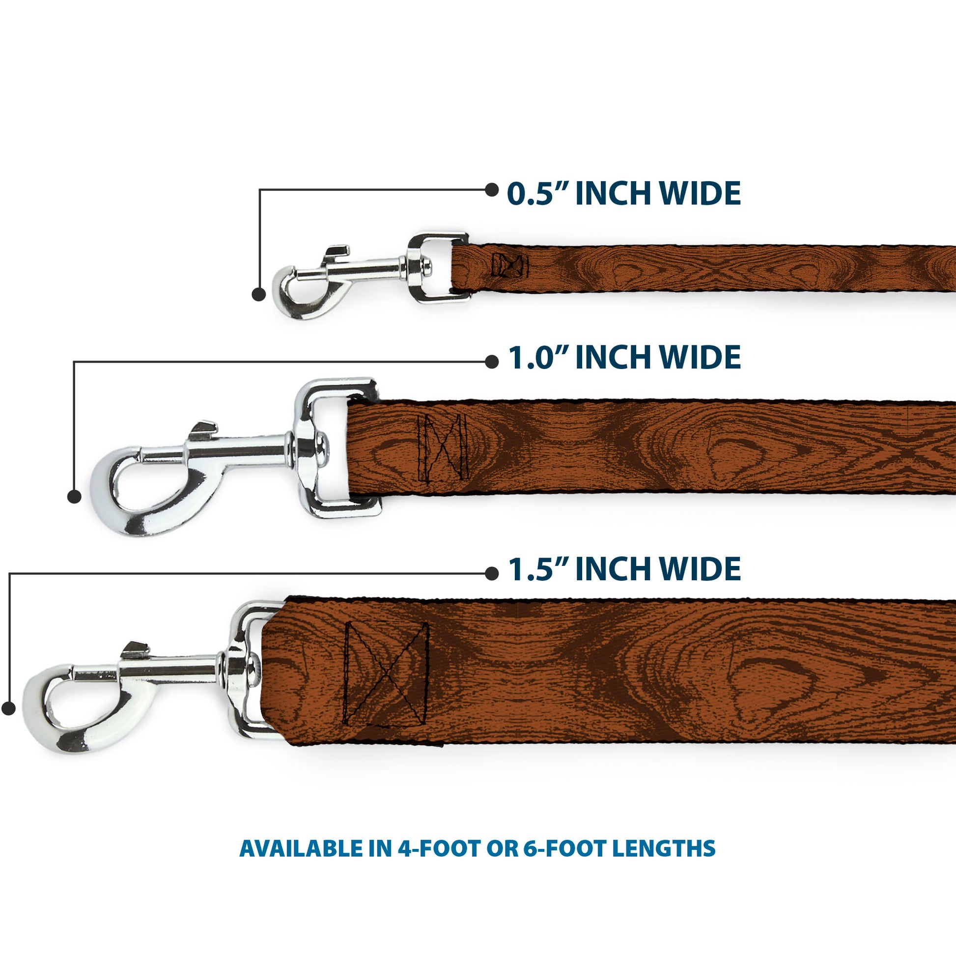 Dog Leash - Wood Grain Cherry Wood Dog Leashes Buckle-Down